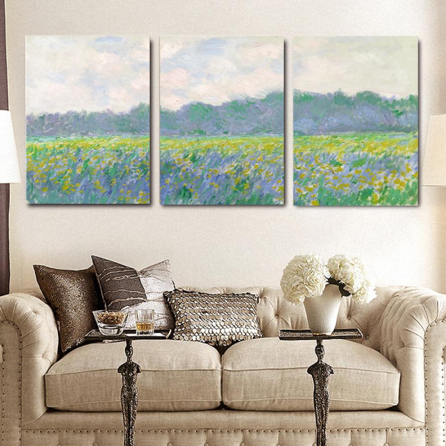 クロード・モネ ジベルニーの黄色いアイリス畑 油絵 風景画 壁掛け