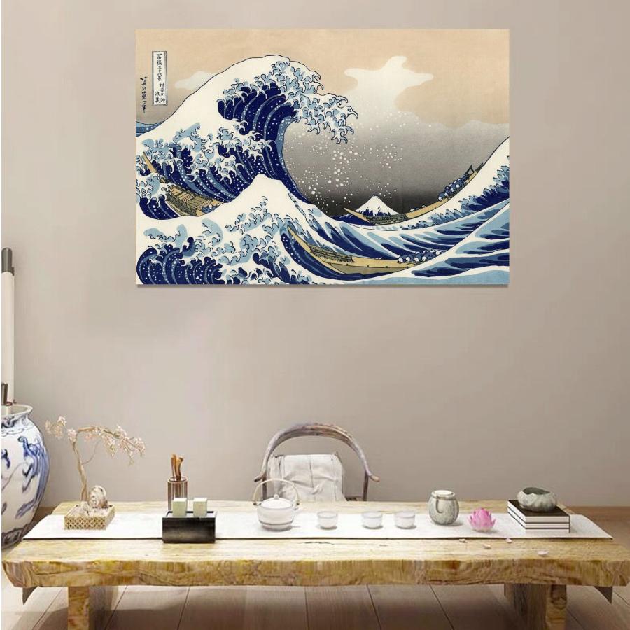 葛飾北斎 富嶽三十六景「神奈川沖浪裏」70×50 風景画 壁掛け 名画