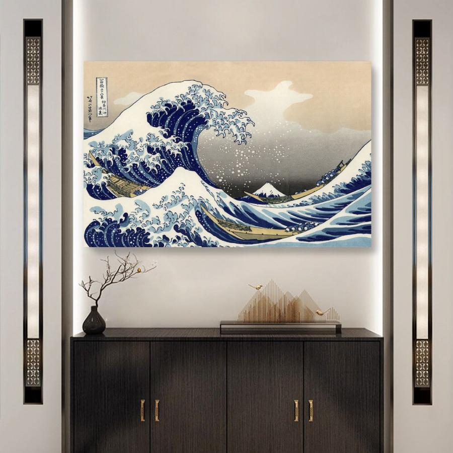 葛飾北斎 富嶽三十六景「神奈川沖浪裏」70×50 風景画 壁掛け 名画 ファブリック オシャレ インテリア アートパネル プレゼント 送料無料｜staraba｜05