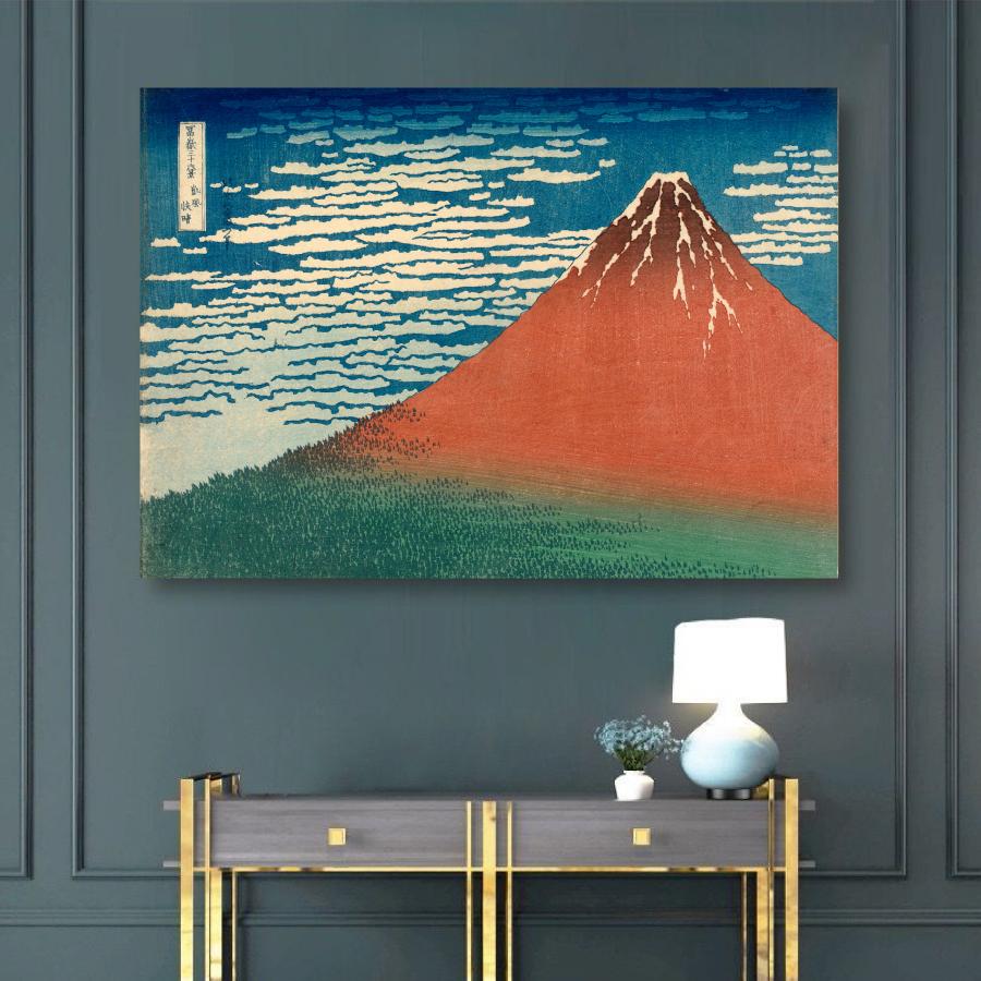 葛飾北斎 富嶽三十六景「凱風快晴」「赤富士」70×50 風景画 壁掛け