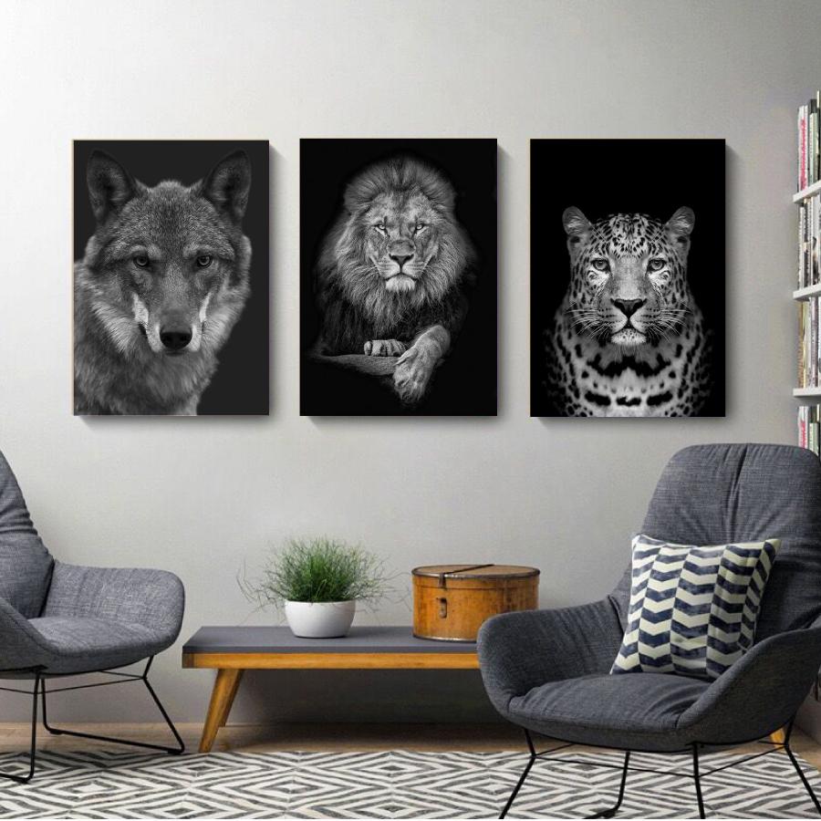 3枚セット モノトーン 写真 アニマル ライオン オオカミ ゴリラ ヒョウ ファブリック オシャレ インテリア アートパネル プレゼント 送料無料