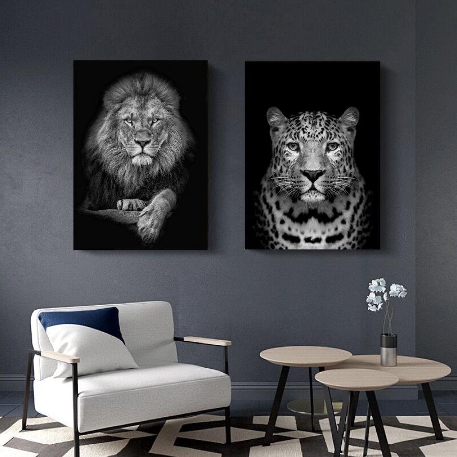 3枚セット モノトーン 写真 アニマル ライオン オオカミ ゴリラ ヒョウ ファブリック オシャレ インテリア アートパネル プレゼント 送料無料_10