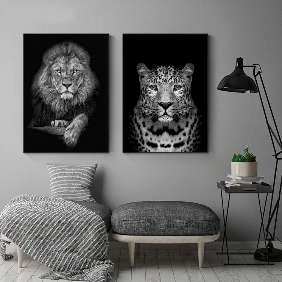 3枚セット モノトーン 写真 アニマル ライオン オオカミ ゴリラ ヒョウ ファブリック オシャレ インテリア アートパネル プレゼント 送料無料_11