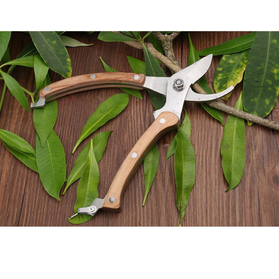 剪定ばさみ 木製ハンドル オシャレ ハサミ 庭 ガーデン 園芸 枝切り 枝