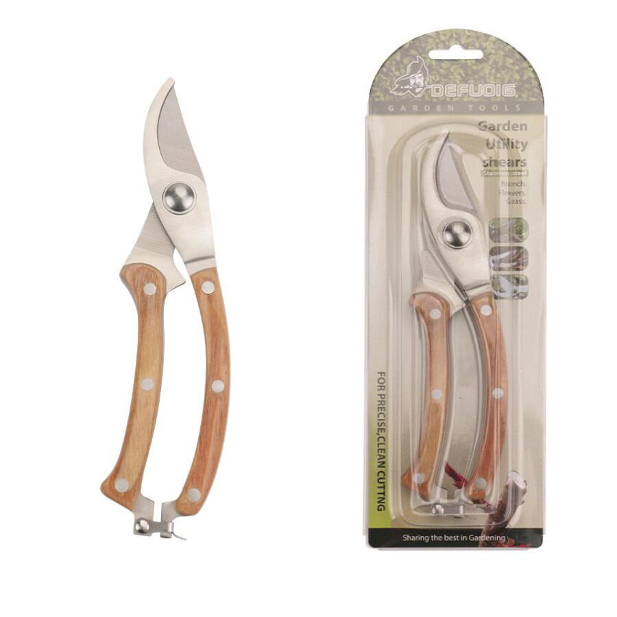 剪定ばさみ 木製ハンドル オシャレ ハサミ 庭 ガーデン 園芸 枝切り 枝