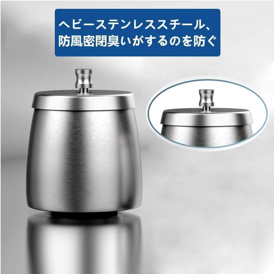 灰皿 ふた付き ステンレス製 火消し 車 洗いやすい 屋外 室内 兼用