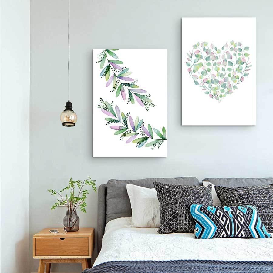 植物 ファブリック 3枚セット パネル アート キャンパス 絵 40×30