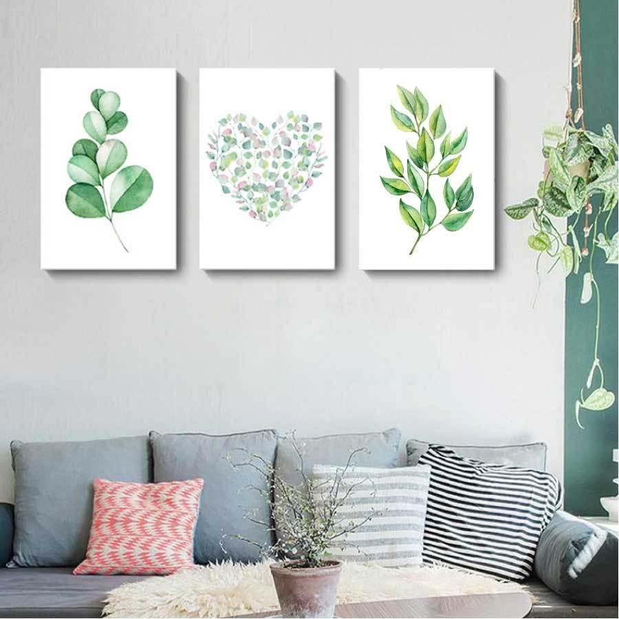 インテリアアートパネル 絵画 壁掛け装飾 葉 植物 リーフ 3枚セット 01 artjp_3set
