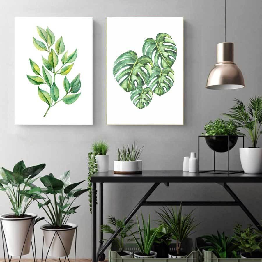 植物 ファブリック 3枚セット パネル アート キャンパス 絵 40×30