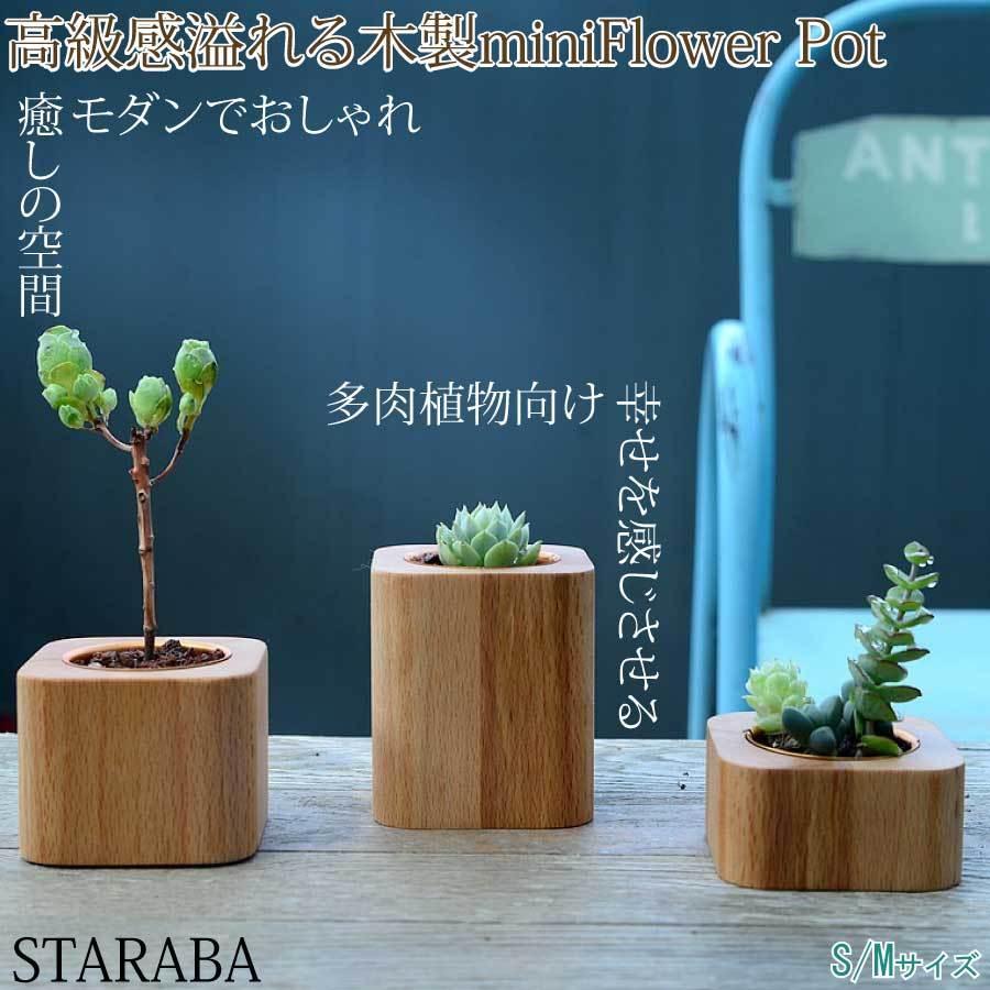 モダン 木製 ミニ 植木鉢 S M サイズ プランター 家 ハウス 多肉植物