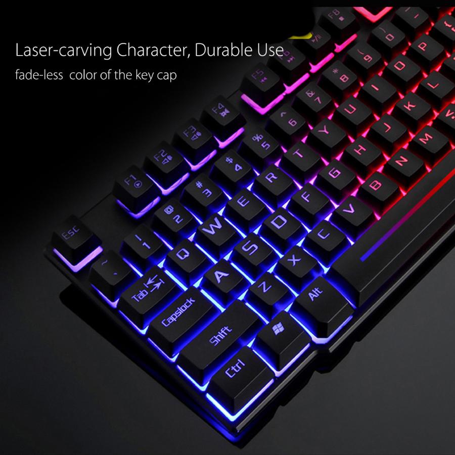 キーボード マウス 虹色ゲーミングキーボードマウスセット マウス