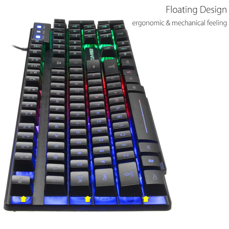 キーボード マウス 虹色ゲーミングキーボードマウスセット マウス