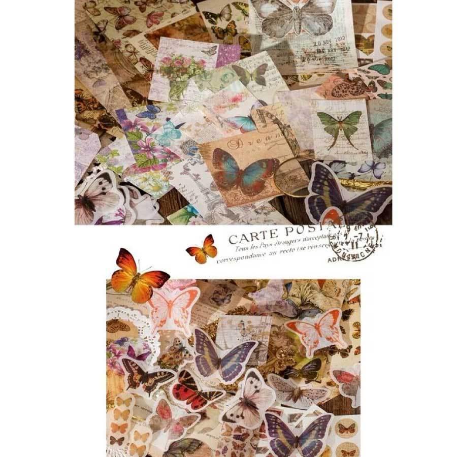 81枚セット シール ステッカー コラージュ 素材 コラージュ