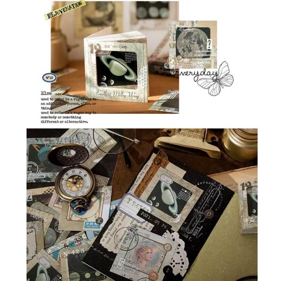 360枚入り 6種類セット フレークシール ステッカー コラージュ レトロ