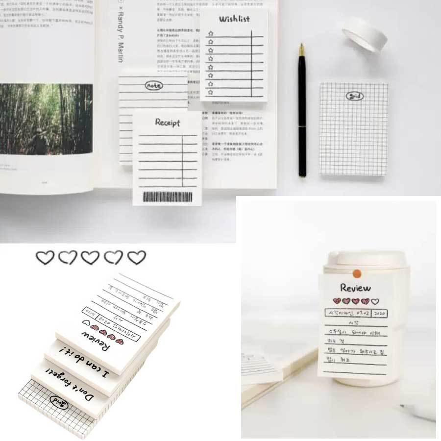 付箋 メモ おもしろ 50枚 8冊セット 400枚 粘着性ない メモ帳 仕事