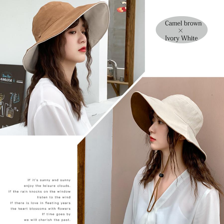 帽子 ハット 紐つき リバーシブル UVカット 脱げにくい 大きめ 紫外線対策 レディース クリックポスト 送料無料 |  | 11