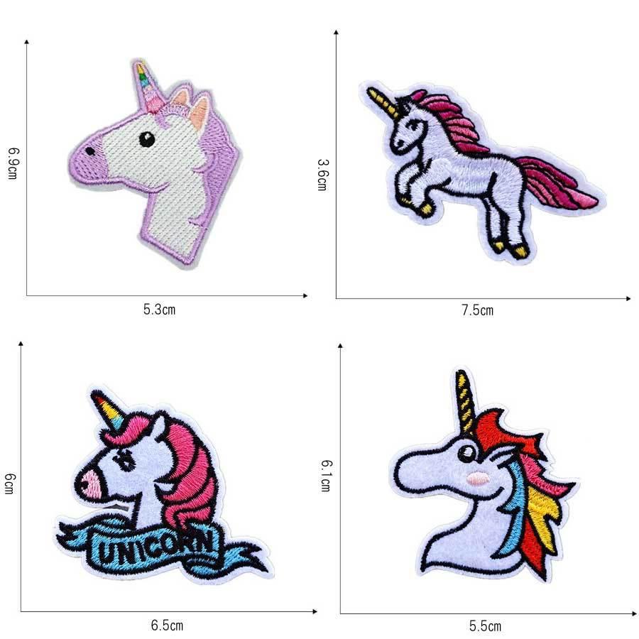20枚入り 刺繍ワッペン アップリケ アイロン 動物 ユニコーン 刺しゅう  