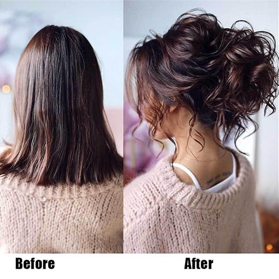 お団子ウィッグ シュシュ ガール ふんわり かわいい 女性 レディース つけ毛 髪型 超自然 簡単 使いやすい オシャレ 盛り髪  パーティー 花火 メール便 送料無料 |  | 05