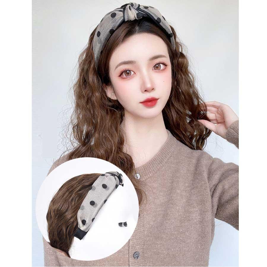 カチューシャ付きウィッグ ウェーブ ロング 自然 おしゃれ かわいい