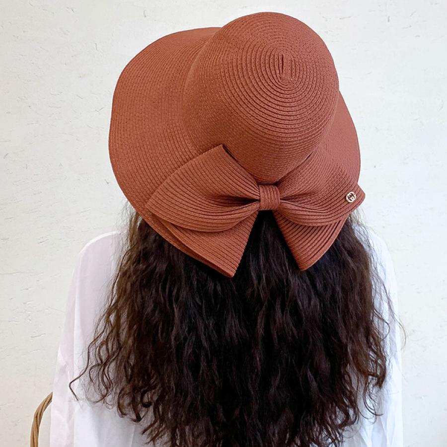 リボン 帽子 バックスタイル おしゃれ アクセント 紫外線対策 UVカット 日差し対策 涼しく ツバ広 レディースファッション 小物  送料無料 |  | 08