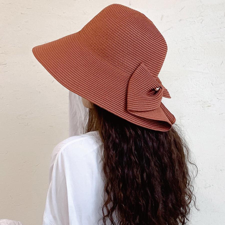 リボン 帽子 バックスタイル おしゃれ アクセント 紫外線対策 UVカット 日差し対策 涼しく ツバ広 レディースファッション 小物  送料無料 |  | 09