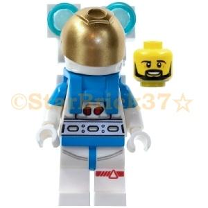 レゴ LEGO シティミニフィグ：月面探査宇宙飛行士の男性-ホワイト/ダークアジュールスーツ(60348)｜starbrick37-lego