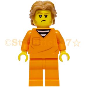 LEGO（レゴ） シティ 泥棒 ミニフィグ：オレンジの囚人服を着た泥棒の
