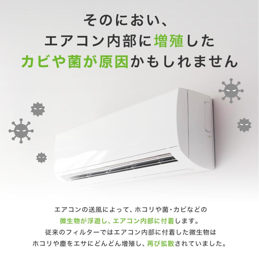 【LDK A評価受賞】 カビ ブロック バイオ 酵素 フィルター エアコン 用 38×80cm 2枚入 シール付 防カビ ホコリとり スターフィルター 有吉ゼミで紹介 新居 掃除 | スターフィルター | 03