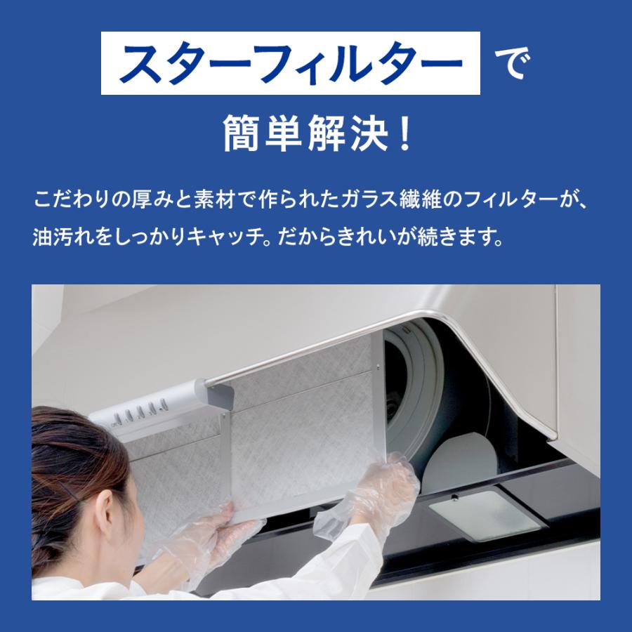 換気扇フィルター スターフィルター レンジフードフィルター スターターセット  枠2枚+フィルター4枚 通気性良く長持ち 不燃 厚手 ガラス繊維 | スターフィルター | 10