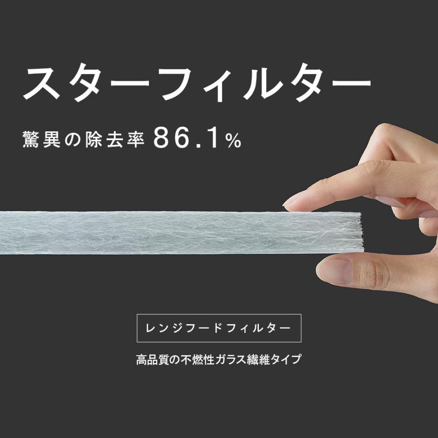 換気扇フィルター スターフィルター レンジフードフィルター スターターセット  枠2枚+フィルター4枚 通気性良く長持ち 不燃 厚手 ガラス繊維 | スターフィルター | 01
