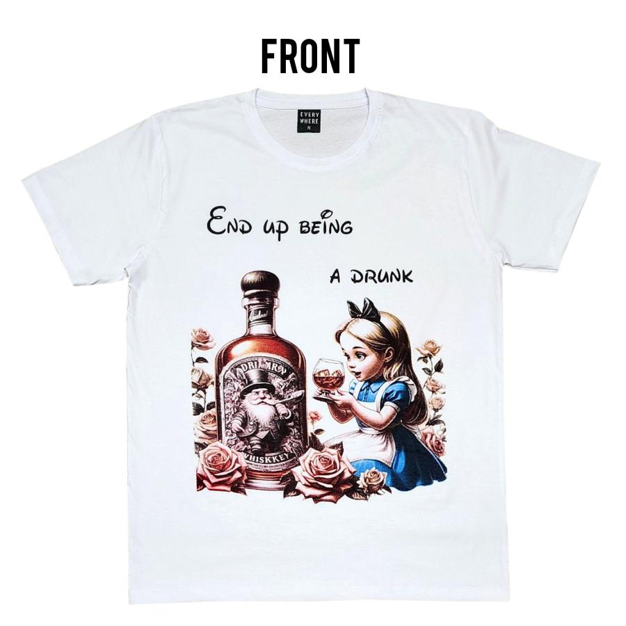 ドランクガール パロディTシャツ 面白Tシャツ アリス風 ダンス着 半袖