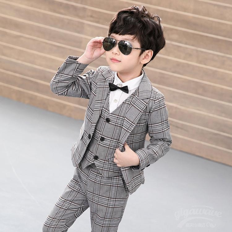 子供スーツ 3点セット 男の子 フォーマル スーツセット 立派 グレー