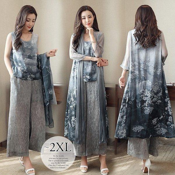 完売 パンツドレス スーツセット ロングドレス ロングワンピース リゾート レディース 大きいサイズ 結婚式 パーティー 母親 夏 きれいめ グレー A Star Group Store 通販 Yahoo ショッピング 楽天1位 Www Ladislexia Net
