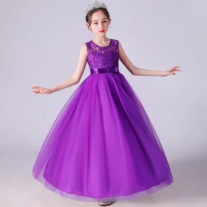 子供ドレス ロング ピアノ発表会 キッズドレス ドレス 子供ドレス ワンピース フォーマル ノースリーブ 160 150 140 130 120 110 即納 送料無料 |  | 01