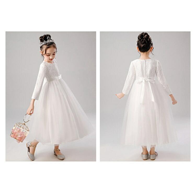 子供 ドレス 長袖 フォーマル キッズ ジュニア 袖あり 発表会 赤 110 1 130 140 150 160 cm 結婚式 コンクール ピア |  | 04