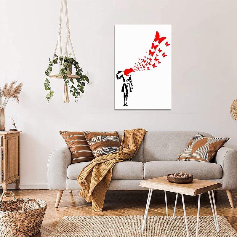 人気のファッションブランド バンクシー 絵画 プレゼント リビング ダイニング 寝 美しい贈り物 背景絵画 部屋飾り 壁掛け アートパネル 落書き おしゃれ インテリア ポスター Pathwaysfl Org