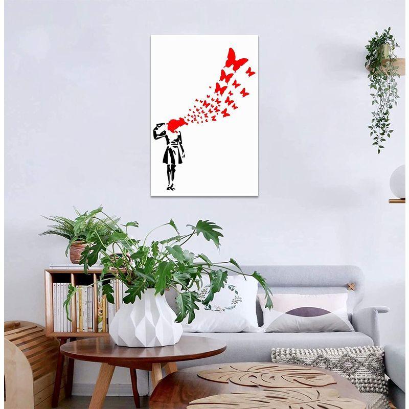 人気のファッションブランド バンクシー 絵画 プレゼント リビング ダイニング 寝 美しい贈り物 背景絵画 部屋飾り 壁掛け アートパネル 落書き おしゃれ インテリア ポスター Pathwaysfl Org