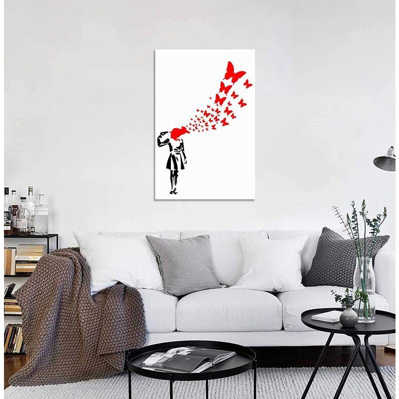 人気のファッションブランド バンクシー 絵画 プレゼント リビング ダイニング 寝 美しい贈り物 背景絵画 部屋飾り 壁掛け アートパネル 落書き おしゃれ インテリア ポスター Pathwaysfl Org