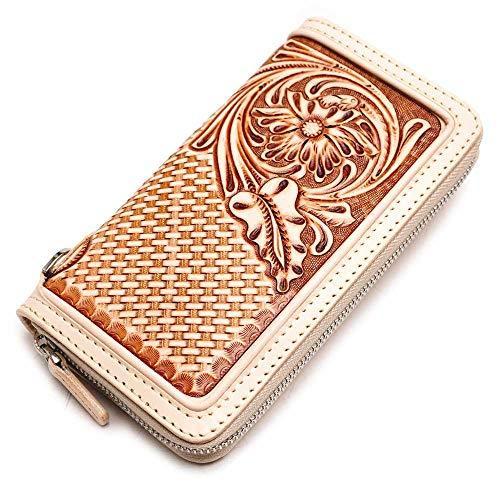 安いそれに目立つ 長財布 ラウンドファスナー レザーカービング ヌメ革 サドルレザー メンズ レディース Mama Kin Rf009cv84nl02 高質で安価 Www Festivaldecorais Com Br