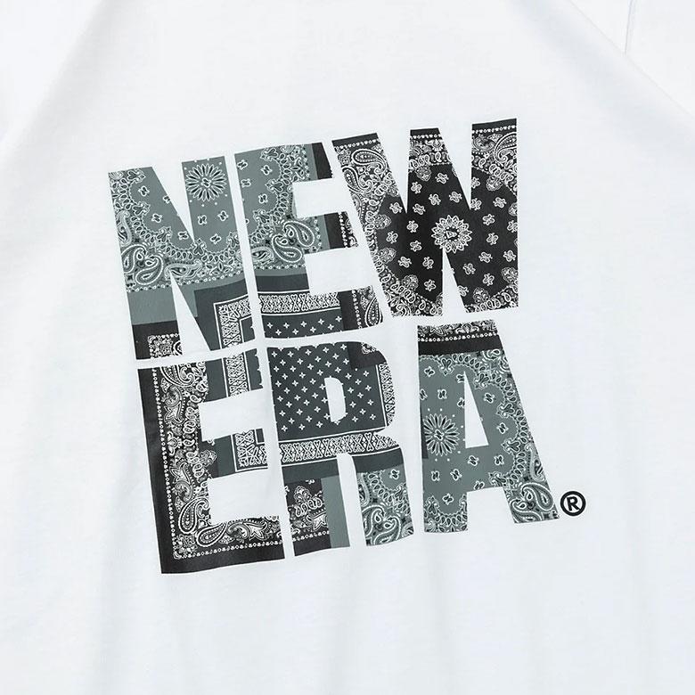 ニューエラ 半袖 レギュラーフィット ペイズリー コットン Tシャツ ホワイト NEW ERA スクエアニューエラ ロゴ NEWERA new era ハーフ 14121885｜starjack｜02