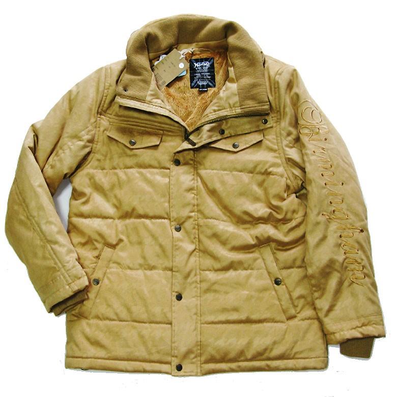 Norton ノートン norton ジャケット　183N1705　JK チェック　撥水 千鳥柄 ポリスウェード ボリュームネック ジャケット　ボア　2018 キャメル　大きいサイズ 