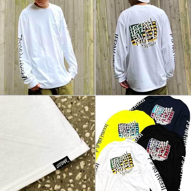 レフラー　ロンt　長袖Tシャツ 　leflah 　LEFLAH　flag logo pocket long tee フラッグロゴ ポケット ロンt  ロングスリーブ tシャツ 缶バッジ