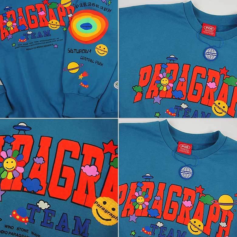Paragraph（パラグラフ） スウェット フロントロゴ トレーナー ブルー