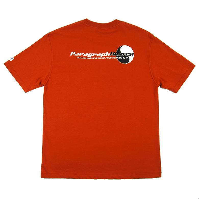 Paragraph（パラグラフ） 半袖Tシャツ フロントプリント オレンジ 