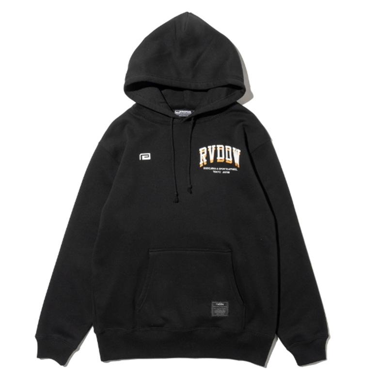 reversal フード付き黒パーカー rvddwロゴ入り セットアップ reversal 