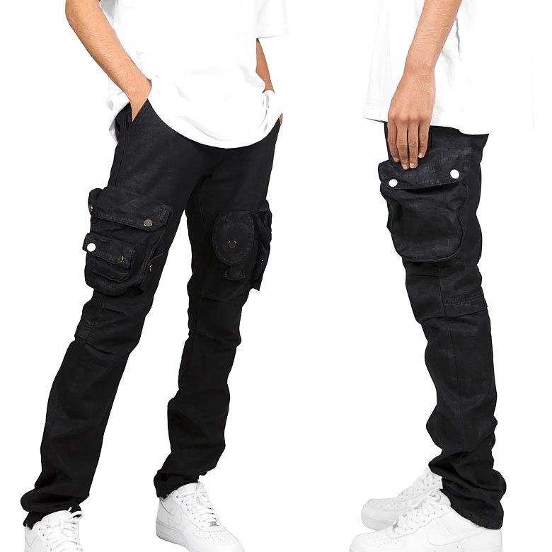mnml mnml ミニマル DENIM JEANS ワックストデニムカーゴパンツ WAXED 