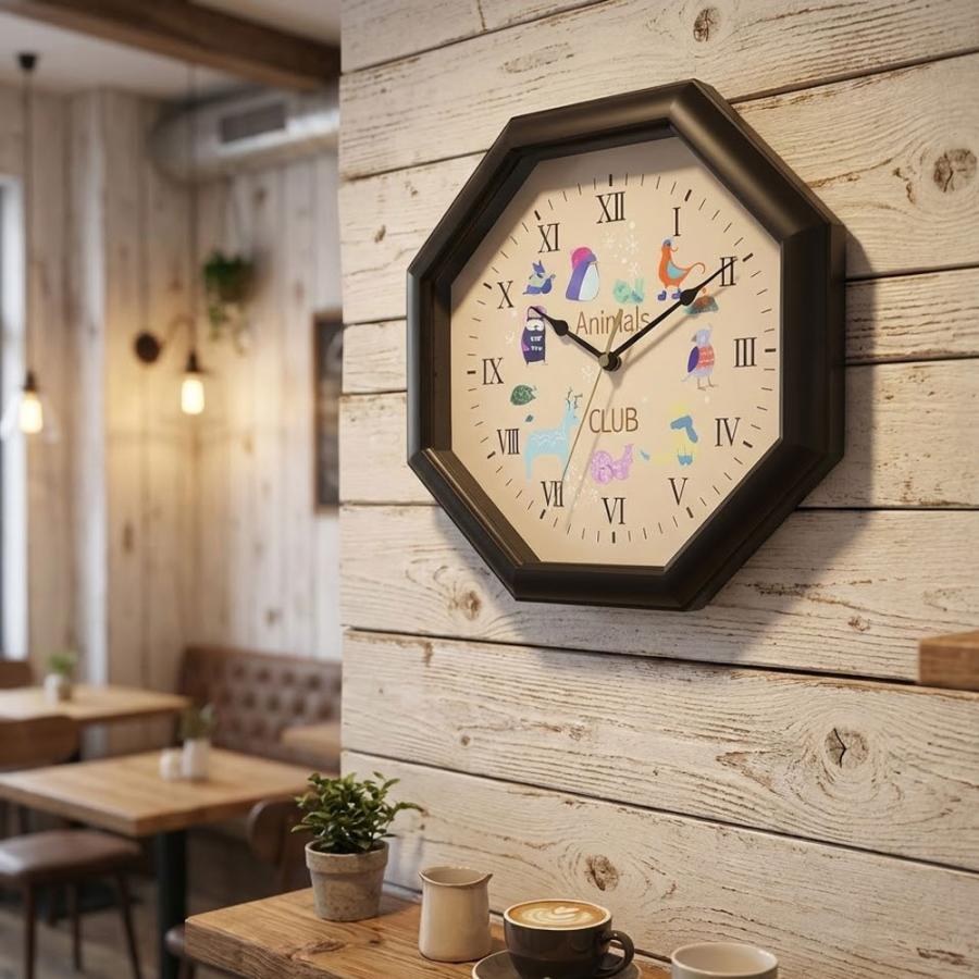 八角形壁掛け時計 30.2センチ 会社ロゴ時計 ｜ 開院祝い 開業祝い 贈答