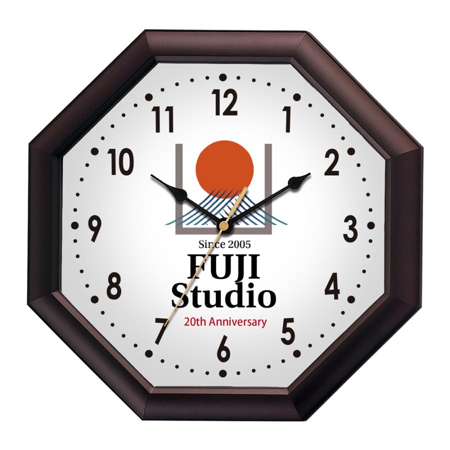 八角形壁掛け時計 30.2センチ 会社ロゴ時計 ｜ 開院祝い 開業祝い 贈答