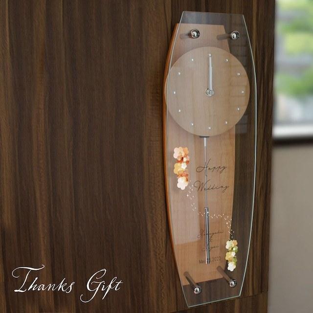 振り子時計 フローラル 結婚式 親プレゼント 子育て感謝状 結婚祝い 結婚記念
