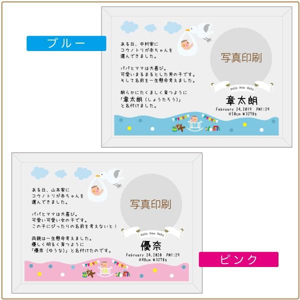 命名プレート コウノトリ ガラスプレート 赤ちゃんが生まれた日の